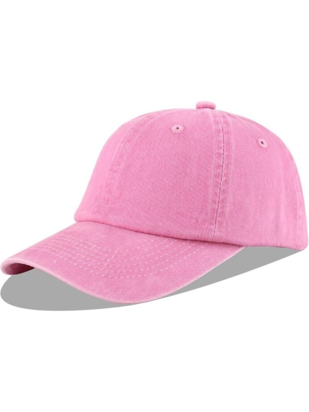 Unisex Washed-pink Baseball Cap Cotton Fits Washed Denim Adjustable Hat